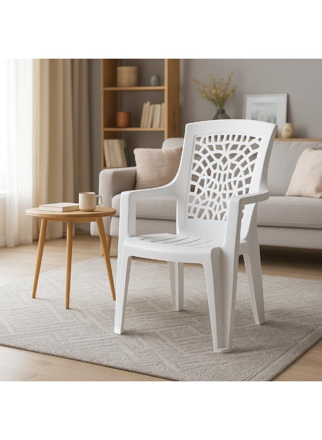 Master Gold Durable Plastic Chair for Gardens, Houses and Parks | Outdoor & Indoor Sitting Chair with Comfortable Hand Rests | Durable and Practical Multi-Use Seat for Balcony, Garden, and Trips | 57x72x96cm - Image 2